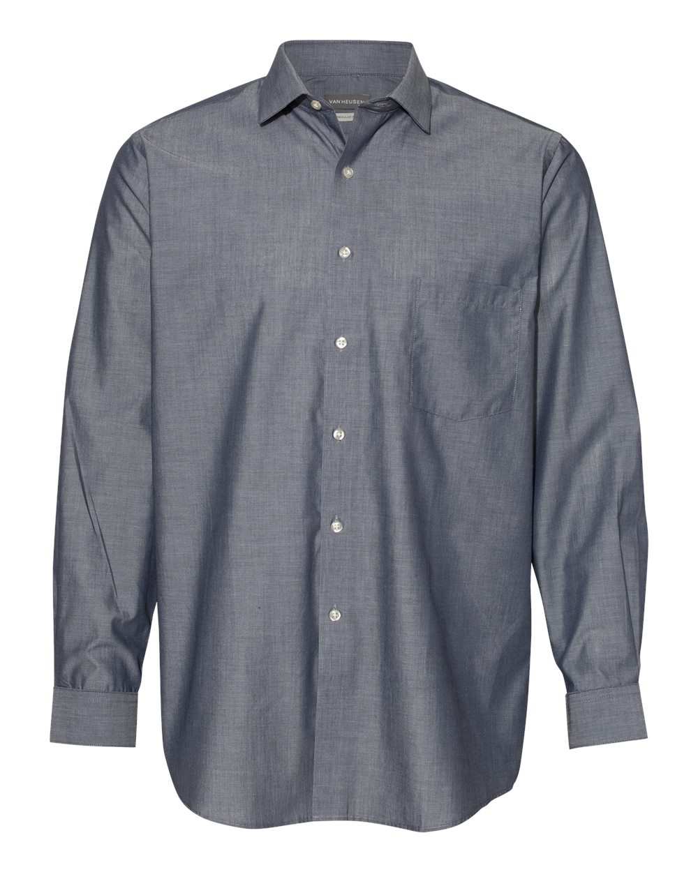 Chambray Spread Flex Collar Shirt-Van Heusen