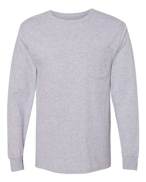 Workwear Long Sleeve Pocket T-Shirt-Hanes