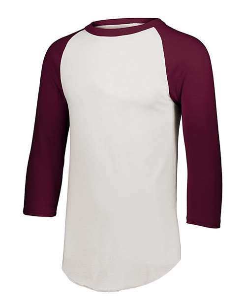 Three-Quarter Raglan Sleeve Baseball Jersey-Augusta Sportswear