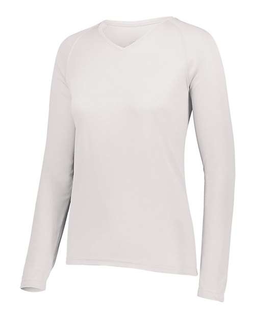 Women&#8216;s Attain Wicking Long Sleeve V-Neck T-Shirt-Augusta Sportswear