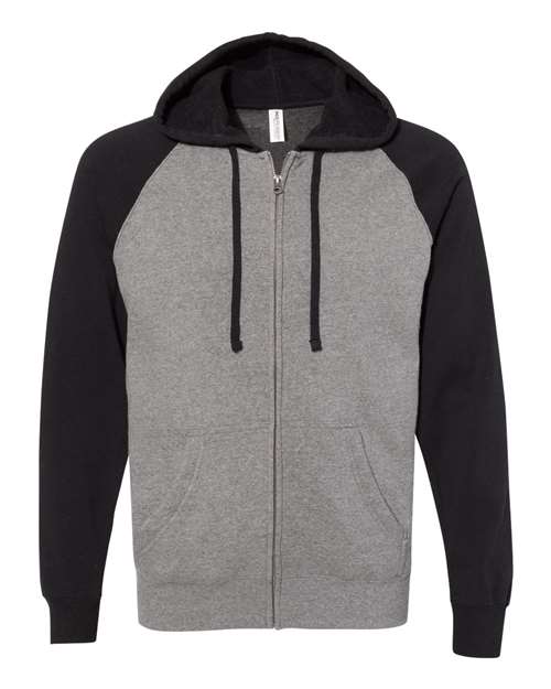 Unisex Special Blend Raglan Full-Zip Hooded Sweatshirt