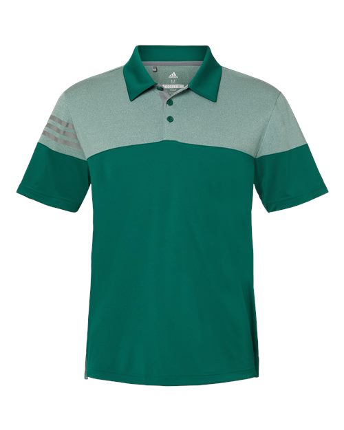 Men&#39;s Heathered 3&#45;Stripes Colorblocked Polo-Adidas