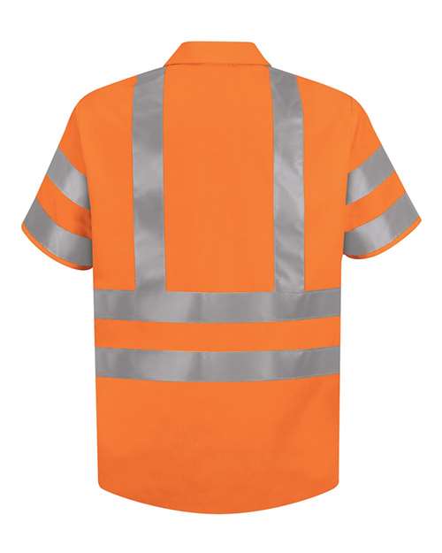 Men's Tall High Visibility Safety Short Sleeve Work Shirt