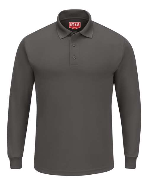 Long Sleeve Performance Knit Polo-Red Kap