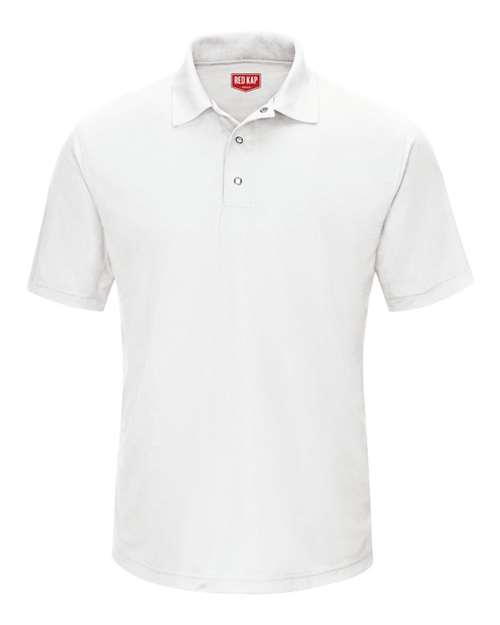 Short Sleeve Performance Knit Gripper-Front Polo-Red Kap
