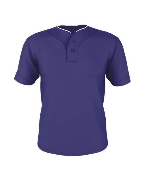 Youth Two Button Mesh Baseball Jersey with Piping