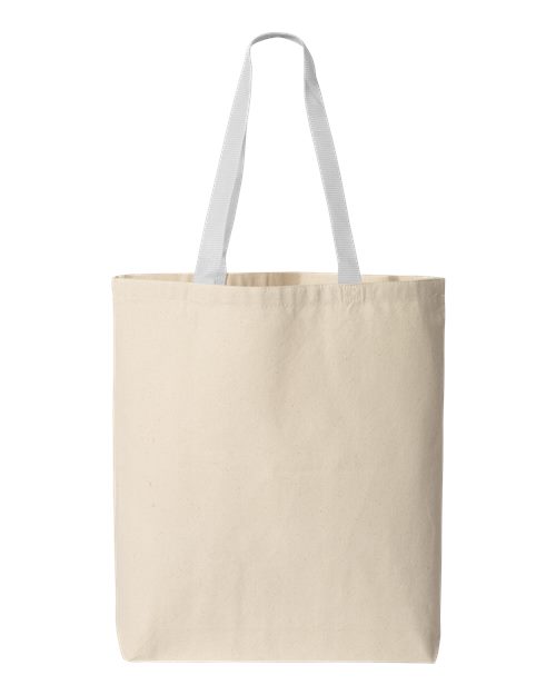 11L Canvas Tote with Contrast-Color Handles-Q&#45;Tees