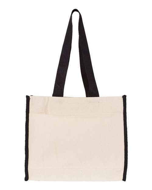14L Tote with Contrast-Color Handles-Q&#45;Tees