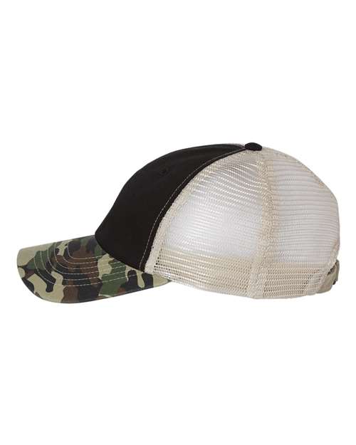 Contrast-Stitch Mesh-Back Cap