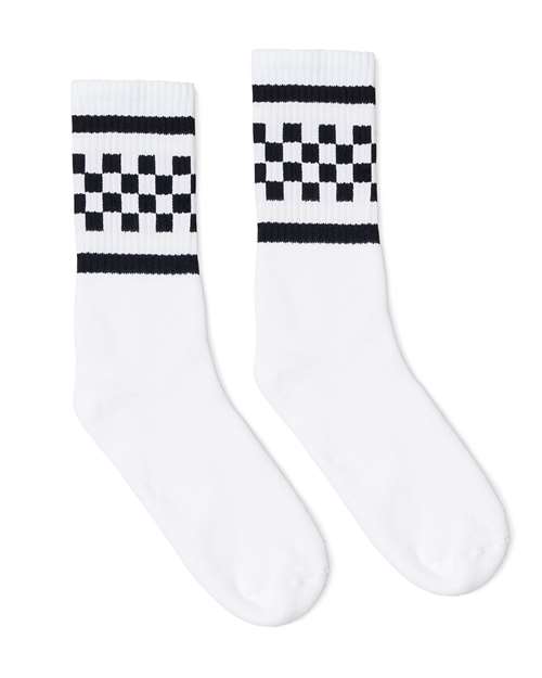 USA-Made Checkered Crew Socks-SOCCO