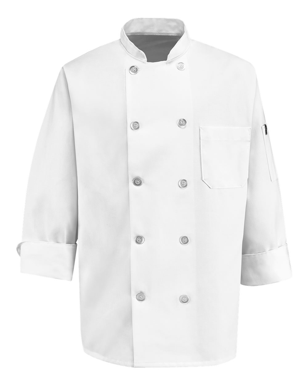 100% Polyester Ten Pearl Button Chef Coat-Chef Designs