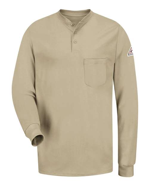 Men's Long Sleeve Tagless Henley Shirt