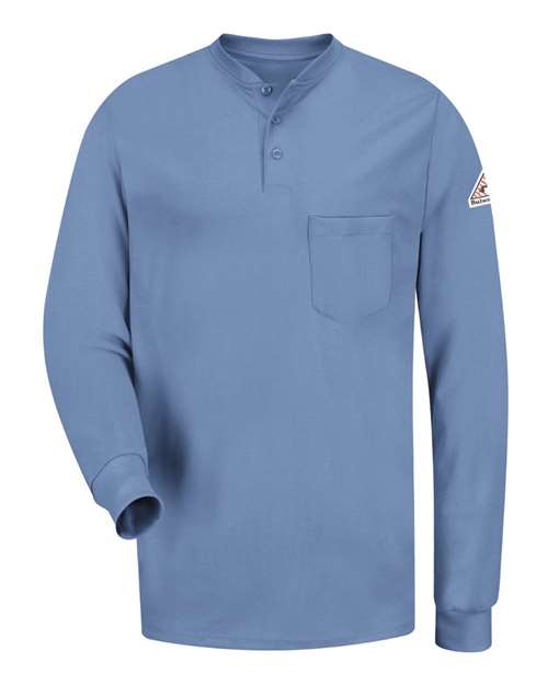 Long Sleeve Tagless Henley Shirt-Bulwark