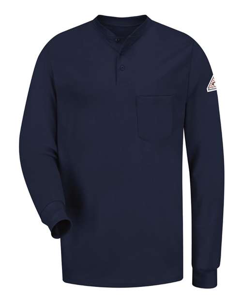 Men's Tall Long Sleeve Tagless Henley Shirt
