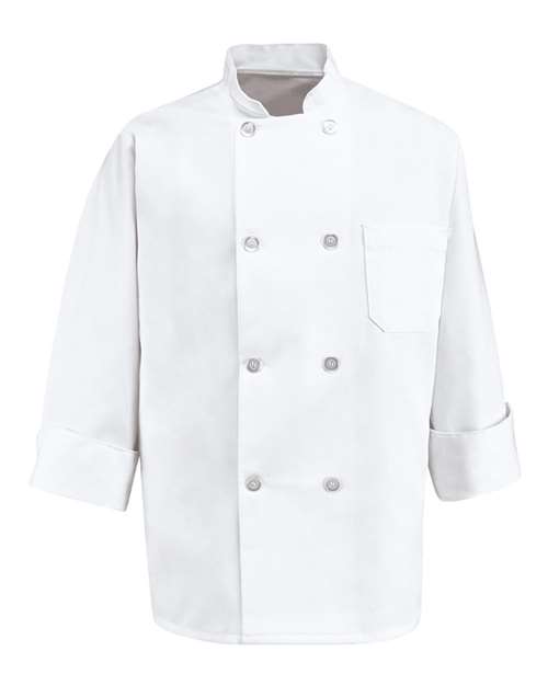 Eight Pearl Button Chef Coat - Tall Sizes-Chef Designs
