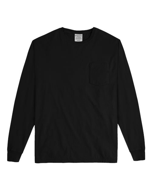 ComfortWash by Hanes Unisex Garment-Dyed Long Sleeve T-Shirt With a Pocket GDH250
