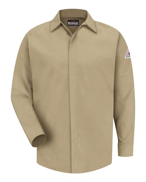 Concealed Gripper Pocketless Work Shirt Long Sizes-