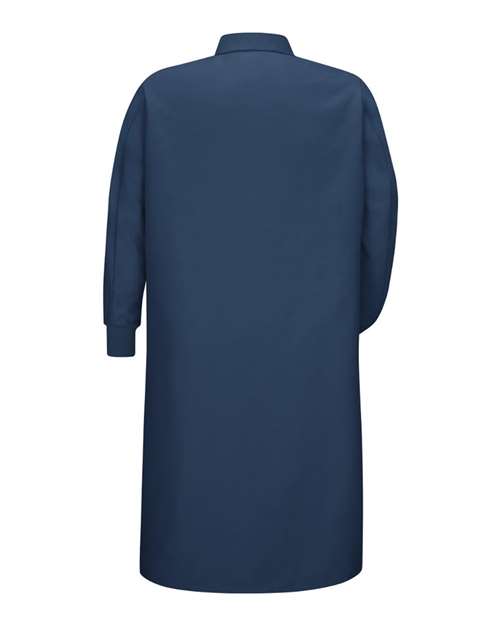 Unisex Gripper-Front Pocketless Butcher Coat With Knit Cuffs