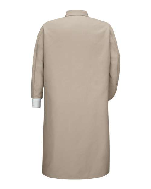 Unisex Gripper-Front Pocketless Butcher Coat With Knit Cuffs