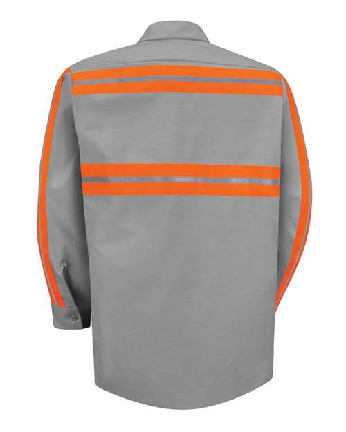 Men's Tall Industrial Enhanced-Visibility Long Sleeve Work Shirt – Back