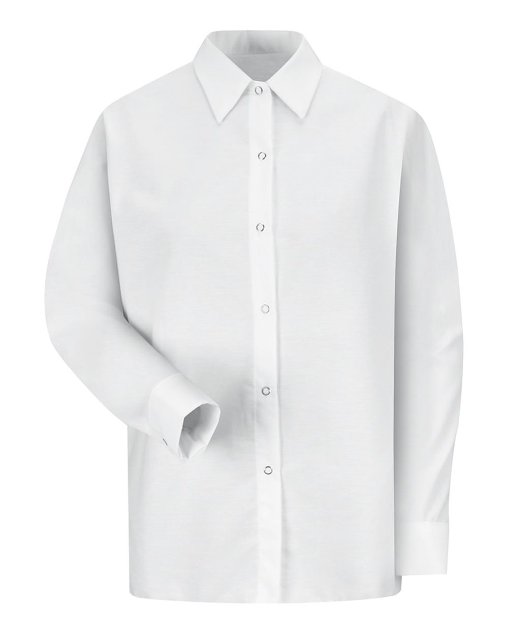 Womens Long Sleeve Specialized Pocketless Poplin Work Shirt-