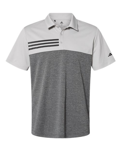 Men's Heathered Colorblocked 3-Stripes Polo