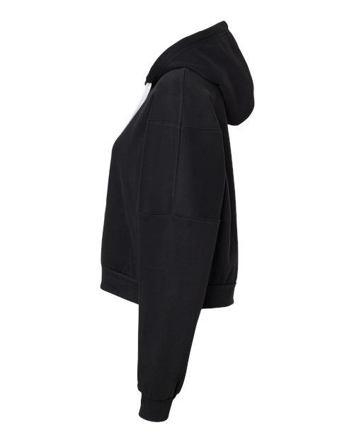 Women's Sueded Fleece Crop Hooded Sweatshirt