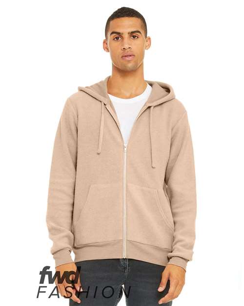 FWD Fashion Sueded Fleece Full&#45;Zip Hoodie-BELLA &#43; CANVAS