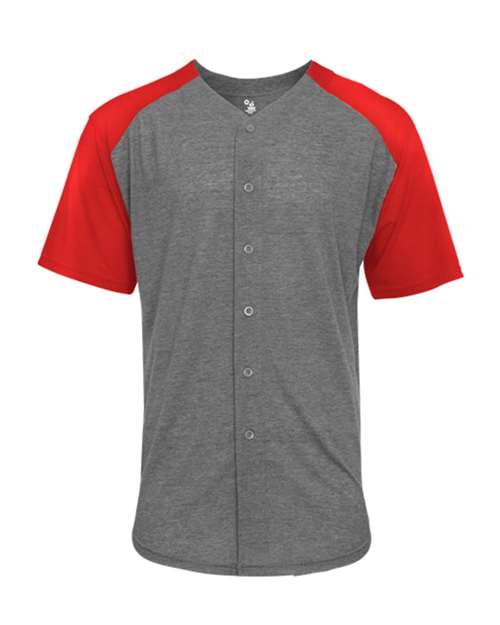 Badger Men's Triblend Full Button T-Shirt 4950