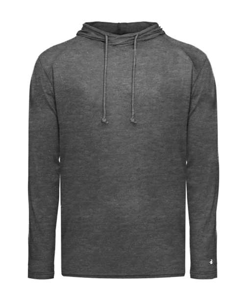 Badger Men's Tri-Blend Surplice Hooded Long Sleeve T-Shirt 4905