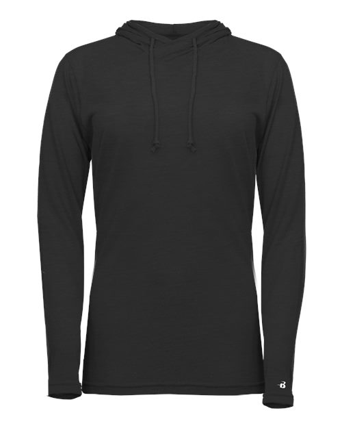 Badger Women's Tri-Blend Surplice Long Sleeve Hooded T-Shirt 4965