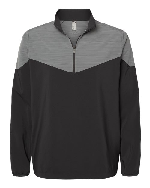 Heather Chevron Quarter-Zip Windshirt-Adidas