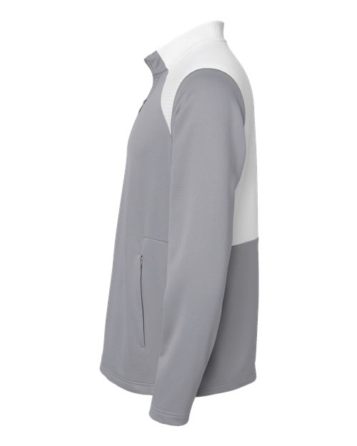 Men's Textured Mixed Media Quarter-Zip Pullover