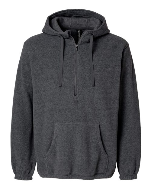 Men's Polar Fleece Quarter-Zip Hooded Pullover
