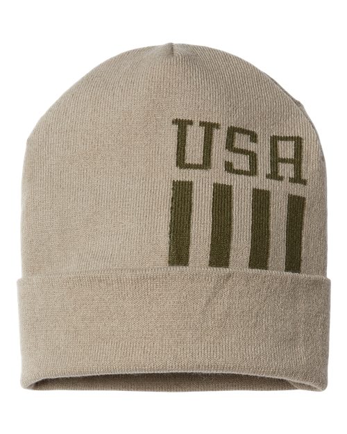 USA&#45;Made Patriotic Cuffed Beanie-CAP AMERICA