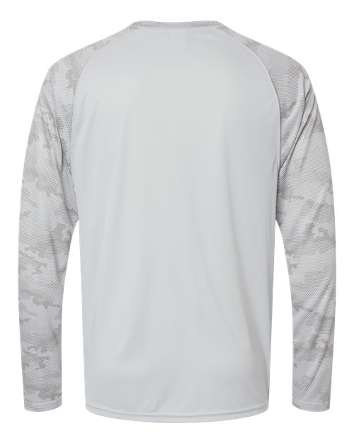 Unisex Cayman Performance Camo Colorblocked Long Sleeve T-Shirt – Back