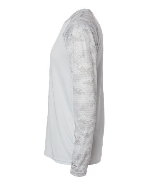 Unisex Cayman Performance Camo Colorblocked Long Sleeve T-Shirt – Detail