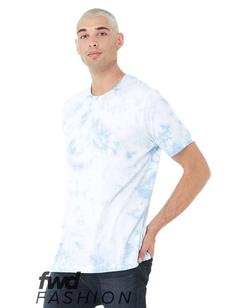 BELLA + CANVAS FWD Fashion Tie-Dyed Tee - White/ Sky Blue