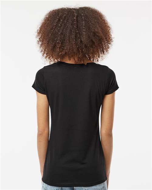 Women's Poly-Rich Scoop Neck T-Shirt – On Model – Back