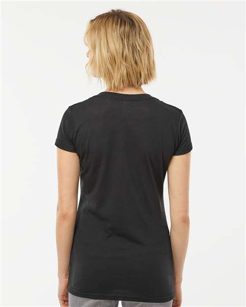 Women's Poly-Rich V-Neck T-Shirt – On Model – Back