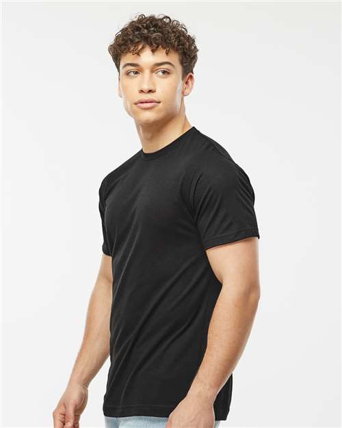 Unisex Poly-Rich T-Shirt – On Model – Side