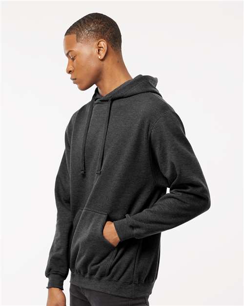 Unisex Fleece Hooded Sweatshirt – On Model – Side