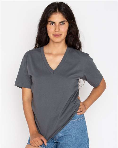 Unisex USA-Made Fine Jersey V-Neck T-Shirt