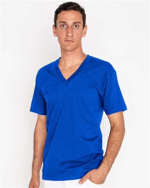 Unisex USA-Made Fine Jersey V-Neck T-Shirt