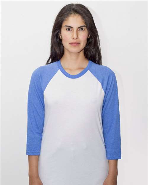 Unisex USA-Made Three-Quarter Sleeve Raglan Baseball T-Shirt