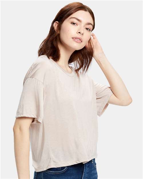 Women&#39;s Boxy Open Neck Tee-US Blanks