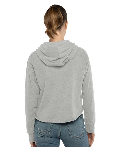 Women's Laguna Sueded Raw Edge Crop Hoodie Sweatshirt