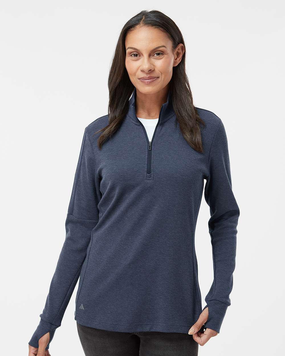 Adidas A555 - Women's 3-Stripes Quarter-Zip Sweater Pullover