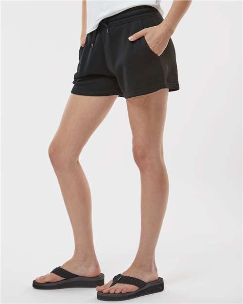 Women’s Lightweight California Wave Wash Fleece Shorts – On Model – Side