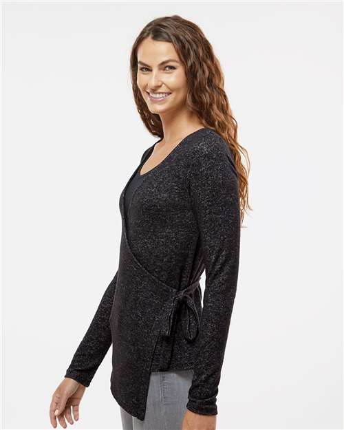 Women's Cuddle Wrap Top – On Model – Side